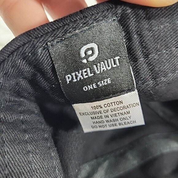 PIXEL VAULT Punks Hat Mens OSFA Black Snapback Baseball Cap Rare HTF - Picture 8 of 8